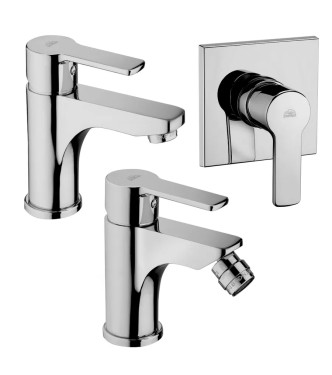 SET MISCELATORE LAVABO E BIDET + INCASSO DOCCIA CROMATO - RED DI PAFFONI - RED-17
