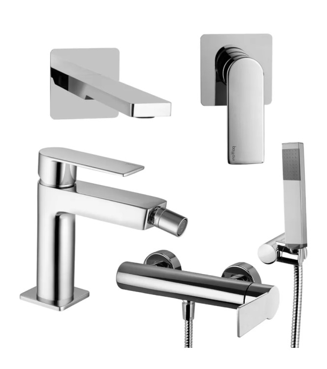 15 CM CONCEALED WASHBASIN MIXER SET WITH BIDET AND EXTERNAL SHOWER CHROME -  TANGO BY PAFFONI - TA-19C