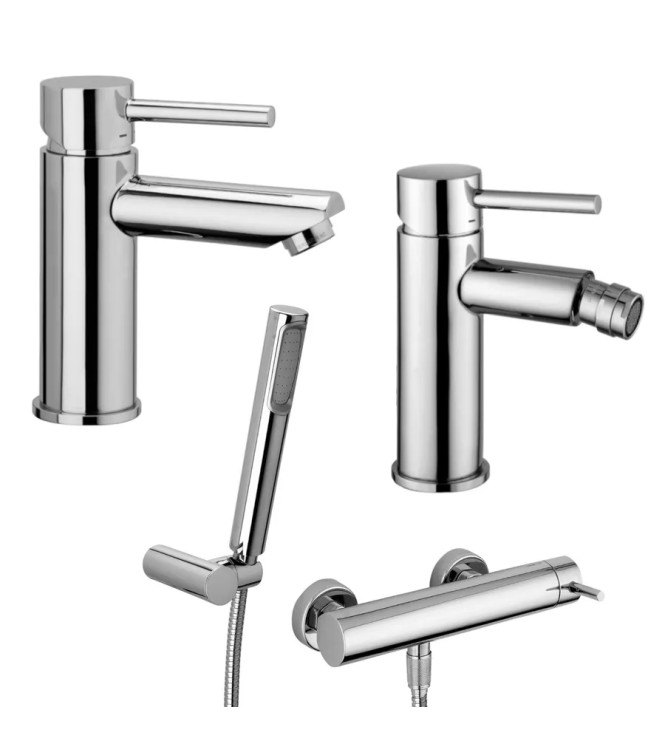 SET MISCELATORE LAVABO E BIDET + ESTERNO DOCCIA CROMATO - STICK DI PAFFONI - SK-76C