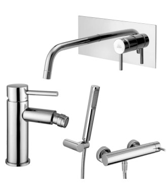 12.3 CM WASHBASIN MIXER SET WITH BIDET AND EXTERNAL SHOWER, CHROME -  STICK DI PAFFONI - SK-46C