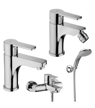 SET MISCELATORE LAVABO E BIDET + ESTERNO VASCA CROMATO - RED DI PAFFONI - RED-73