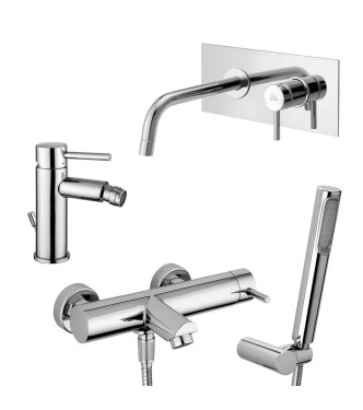 PAFFONI STICK MISCELATORE INCASSO LAVABO + MISCELATORE BIDET + MISCELATORE VASCA + FLESSIBILE E DOCCETTA - STICKLMBV