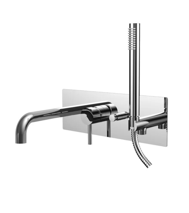 BUILT-IN STAINLESS STEEL WASHBASIN MIXER SET 12.3 CM WITH BIDET AND CHROME BUILT-IN BATHTUB - LIGHT BY PAFFONI - LG-A11C