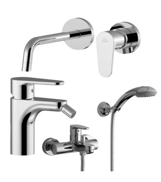 SET MISCELATORE LAVABO + BOCCA 17,8 CM E BIDET + ESTERNO VASCA CROMATO - GREEN DI PAFFONI - GR-53C