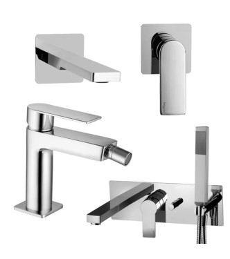 15 CM CONCEALED WASHBASIN MIXER SET WITH BIDET AND CHROME-PLATED CONCEALED BATHTUB -  TANGO BY PAFFONI - TA-1C