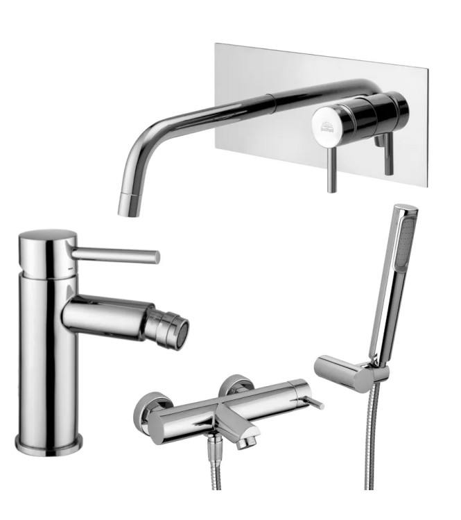 24.8 CM WASHBASIN MIXER SET WITH BIDET AND CHROME EXTERNAL BATHTUB -  STICK DI PAFFONI - SK-63C