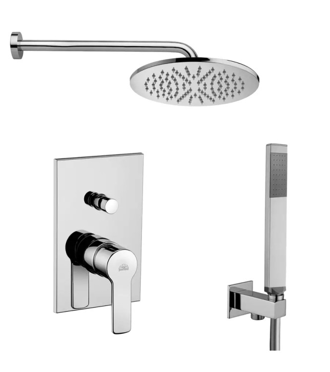 PAFFONI RED COMPLETE BUILT-IN SHOWER AND ACCESSORIES SOLUTION IN CHROME - REDDC