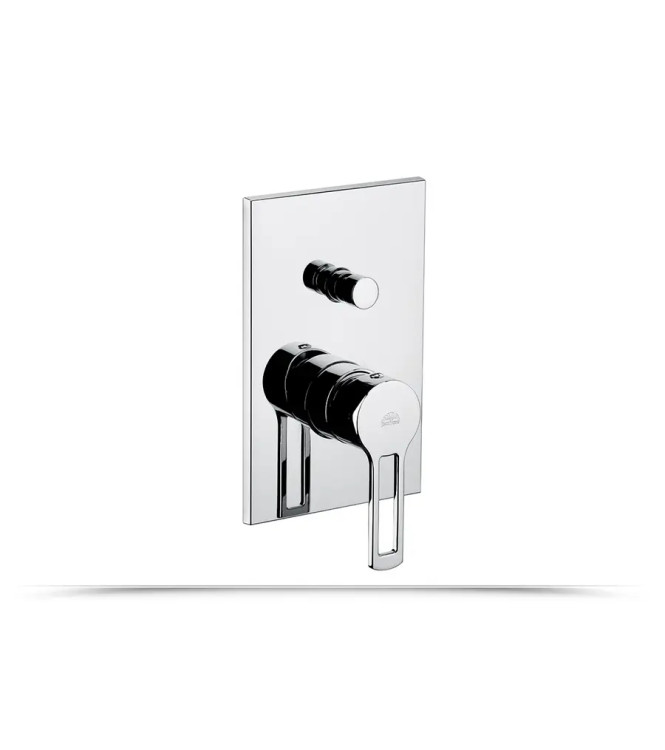 PAFFONI RINGO SHOWER COMPOSITION WITH ARM, SHOWER HEAD, HAND SHOWER, AND MIXER WITH DIVERTER - RINGDC