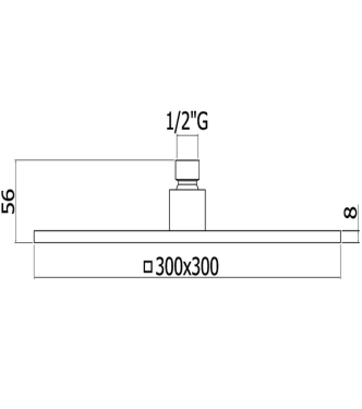 30 X 30 CM INSPECTABLE SQUARE SHOWER HEAD IN CHROME-PLATED METAL - SYNCRO KING BY PAFFONI - ZSOF078CR