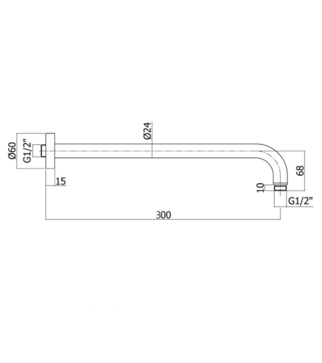 BRACCIO DOCCIA LUSSO LUNGHEZZA 300 MM PAFFONI ZSOF035CR