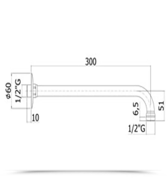 BRACCIO DOCCIA TUBO LUNGHEZZA 300 MM PAFFONI ZSOF016CR