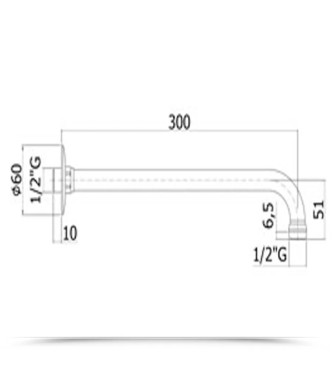 BRACCIO DOCCIA TUBO LUNGHEZZA 300 MM PAFFONI ZSOF016CR