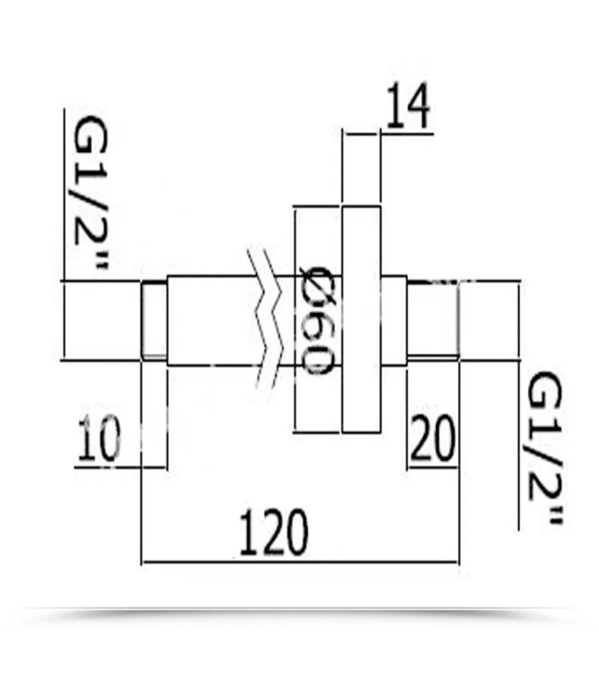 BRACCIO DOCCIA A SOFFITTO LUNGHEZZA 120 MM PAFFONI ZSOF064CR