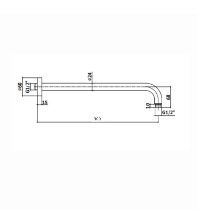 BRACCIO DOCCIA LUSSO LUNGHEZZA 300 MM PAFFONI ZSOF035NO