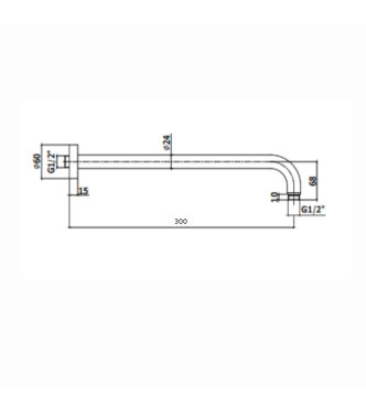 BRACCIO DOCCIA LUSSO LUNGHEZZA 300 MM PAFFONI ZSOF035NO