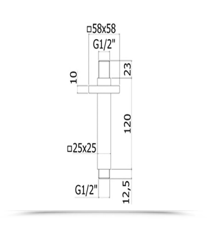BRACCIO DOCCIA A SOFFITTO LUNGHEZZA 120 MM PAFFONI ZSOF118CR
