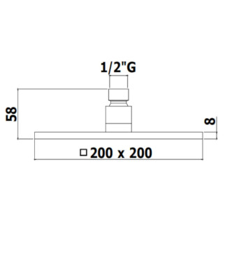 20 X 20 CM SQUARE INSPECTABLE SHOWER HEAD IN MATT BLACK METAL -  SYNCRO BY PAFFONI - ZSOF075NO