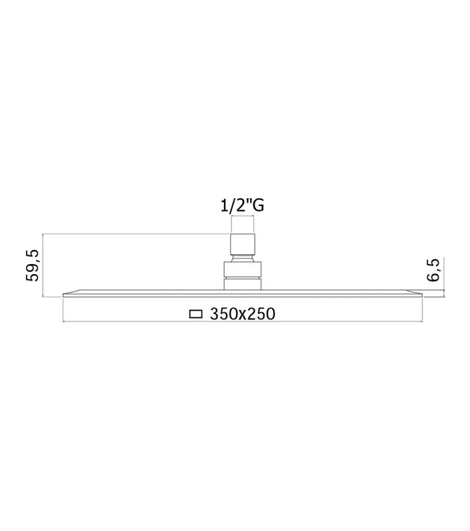 SOFFIONE DOCCIA 35X25 CM "RETTANGOLARE" PAFFONI BLANC ZSOF102CR