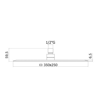 34 X 25 CM RECTANGULAR INSPECTABLE SHOWER HEAD IN CHROME METAL -  BLANC BY PAFFONI - ZSOF102CR