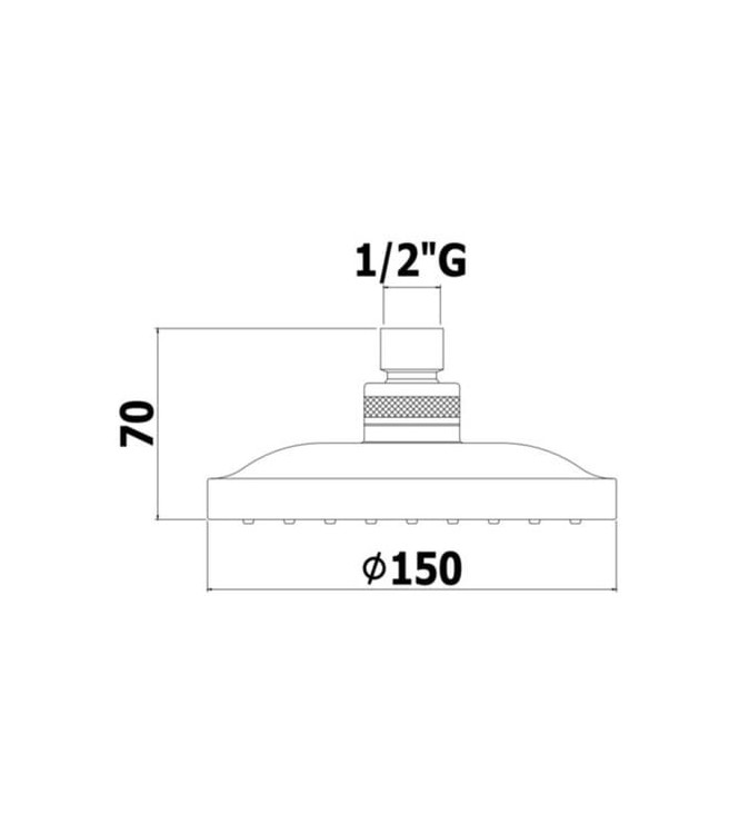 15 CM ROUND ANTI-LIME SHOWER HEAD IN CHROME-PLATED ABS -  ARIZONA BY PAFFONI - ZSOF029CR
