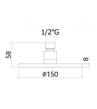 15 CM ROUND INSPECTABLE SHOWER HEAD IN CHROME-PLATED METAL -  WIND BY PAFFONI - ZSOF092CR