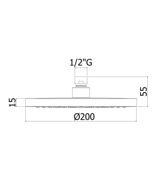 SOFFIONE DOCCIA Ø20 CM "TONDO" PAFFONI PANDA ZSOF115CR