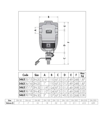 CALEFFI DIRTMAG - MAGNETIC SLUDGE SEPARATOR, BRASS BODY 1 1/4 - 546307