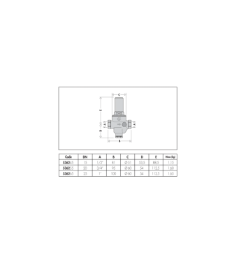 RIDUTTORE DI PRESSIONE DI SECONDO STADIO, CON CARTUCCIA ESTRAIBILE. ATTACCO 3/4"F CALEFFI 536255