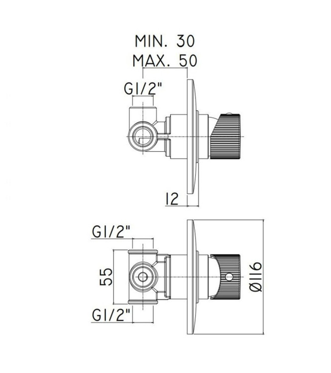 BATTERIA INCASSO LAVABO 3 FORI CON BOCCA L. 245 MM PAFFONI SERIE JO JO008NO