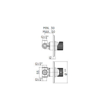 MISCELATORE INCASSO DOCCIA 2 USCITE PAFFONI SERIE JO JO015CR
