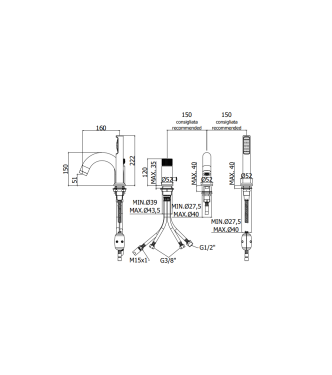 MISCELATORE A PAVIMENTO PER VASCA PAFFONI SERIE JO JO032CR