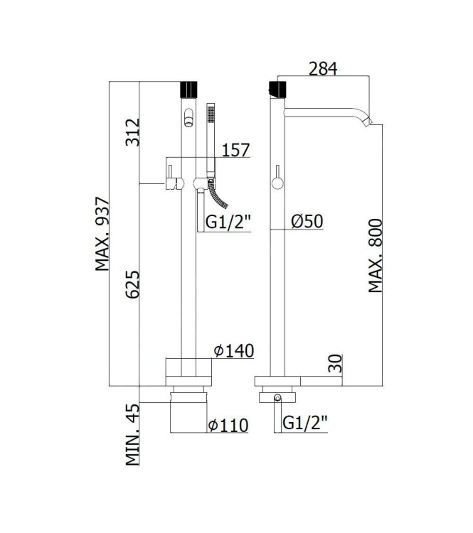 MISCELATORE BORDO VASCA CON DEVIATORE PAFFONI SERIE JO JO040LCR