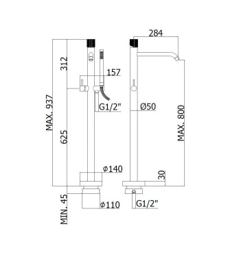MISCELATORE BORDO VASCA CON DEVIATORE PAFFONI SERIE JO JO041LCR