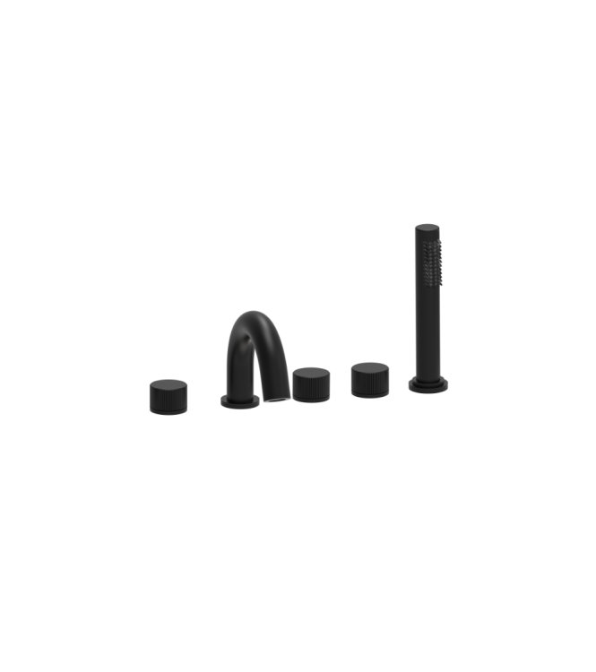 BATTERIA BORDO VASCA CON DEVIATORE E DOCCETTA ESTRAIBILE PAFFONI SERIE JO JO044NO