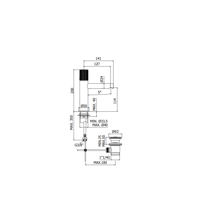 MISCELATORE LAVABO PAFFONI SERIE JO JO071CR