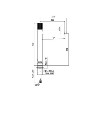 MISCELATORE LAVABO PROLUNGATO CON SCARICO CLIC-CLAC PAFFONI SERIE JO JO081KNO