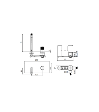 MISCELATORE LAVABO PROLUNGATO CON SCARICO AUTOMATICO PAFFONI SERIE JO JO085CR