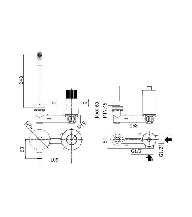 MISCELATORE BIDET CON SCARICO CLIC-CLAC PAFFONI SERIE JO JO131KCR