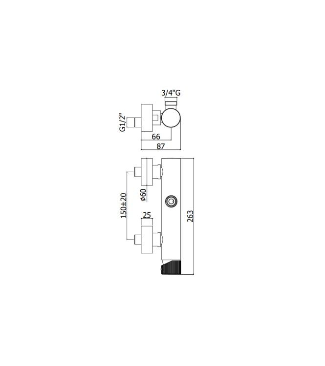MISCELATORE ESTERNO PER DOCCIA PAFFONI SERIE JO JO168RCR
