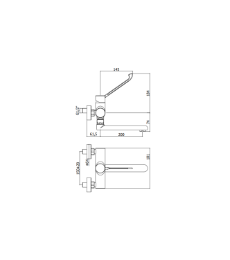 Miscelatore a parete per lavello con leva clinica Paffoni serie Red RED302CR