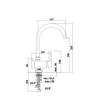 Miscelatore lavello monocomando con canna orientabile Paffoni serie Stick SK184CR