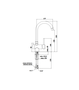 Miscelatore lavello monocomando con canna orientabile Paffoni serie Stick SK190CR