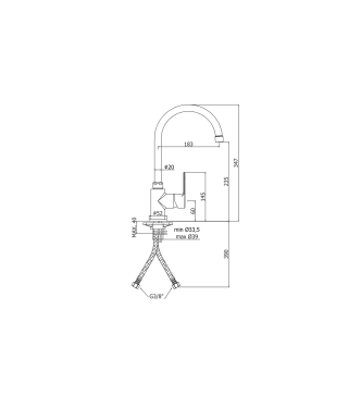 Miscelatore lavello monocomando Paffoni serie Blu BLU180CR