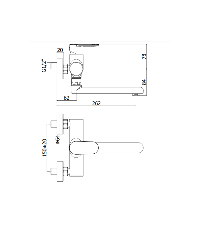 Miscelatore monocomando per lavello a parete Paffoni serie Candy CA161CR