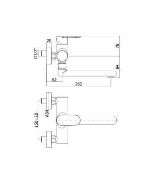 Miscelatore monocomando per lavello a parete Paffoni serie Candy CA161CR