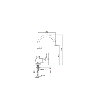Miscelatore monocomando per lavello con canna orientabile Paffoni serie Apollo APM3180CR