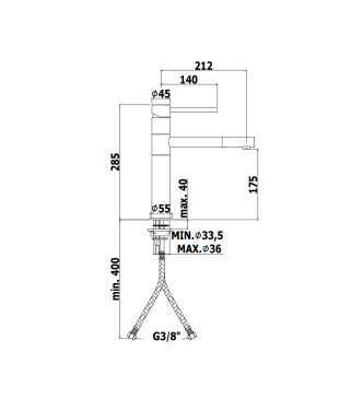 Miscelatore monocomando per lavello con canna orientabile Paffoni serie Birillo BI188CR