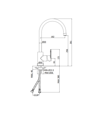 Miscelatore monocomando per lavello con canna orientabile Paffoni serie Candy CA181CR