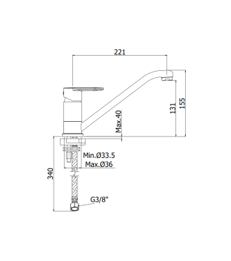 Miscelatore monocomando per lavello con canna orientabile Paffoni serie Candy CA182TCR