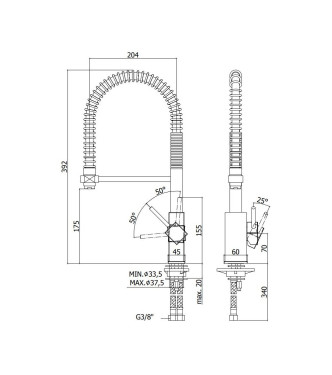 Miscelatore monocomando per lavello con canna orientabile Paffoni serie Level LEA176CR